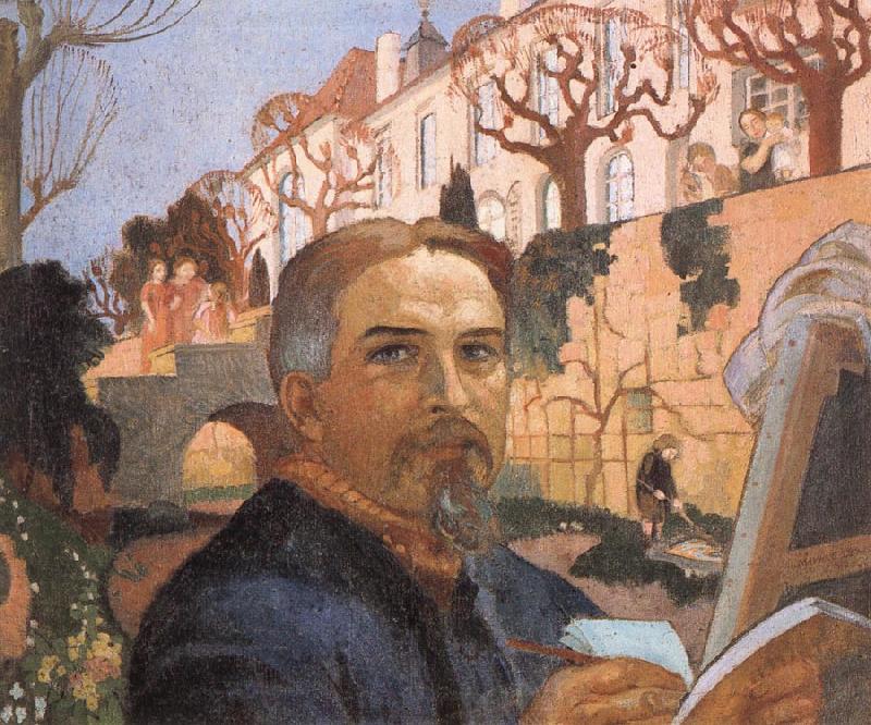 Maurice Denis Self-portrait with His Family in Front of Their House
